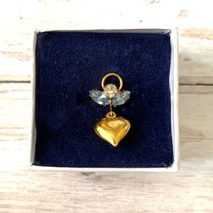 Baby Birthstone Angel Gemstone Keepsake Pin Gold Blue Aquamarine March NEW